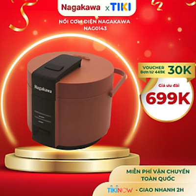 Nồi cơm điện Nagakawa NAG0143 - Dung tích 1.8L - Bảo hành 12 tháng - Hàng chính hãng
