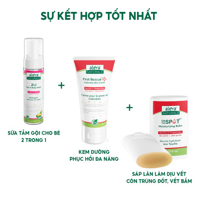 Sữa dưỡng thể cho bé giúp làm mịn da, giảm ngứa ngáy Aleva Naturals (chai 240ml/60ml)