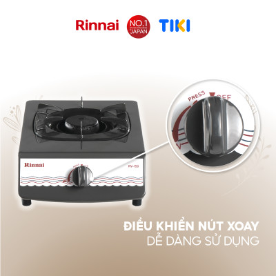 Bếp gas đơn Rinnai RV-150(G) mặt bếp men và kiềng bếp men - Hàng chính hãng.