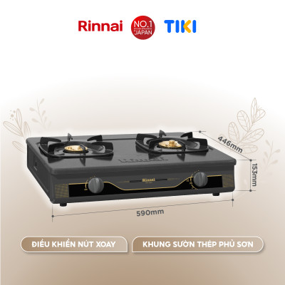 Bếp gas dương Rinnai RV-660(G) mặt bếp men và kiềng bếp men - Hàng chính hãng.