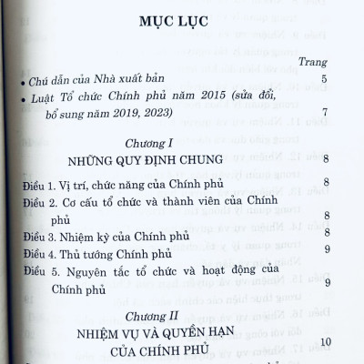 Luật Tổ Chức Chính Phủ năm 2015 (sửa đổi, bổ sung năm 2019,2023)