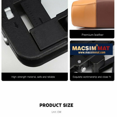 Gối tựa đầu ô tô cao cấp nhãn hiệu Macsim CHP03B màu đen, nâu, be (không gồm giá cài điện thoại)