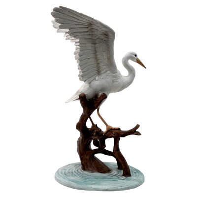 Tượng Chim Heron Nhựa Thuỷ Tinh HELEN Màu Trắng W30.8xD27.4xH46Cm |Index Living Mall| Nội Thất Thái Lan