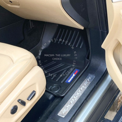 Thảm lót sàn xe ô tô Ford Explorer 2011-2019 Nhãn hiệu Macsim chất liệu nhựa TPV cao cấp màu đen