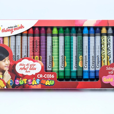 Hộp Bút Sáp 24 Màu Thiên Long Jumbo CR-C036