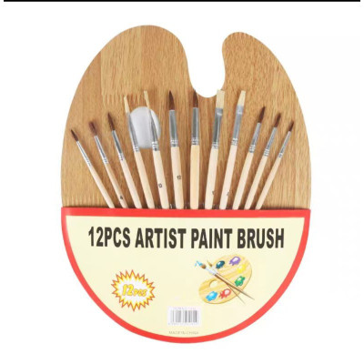 Màu nước Gouache dạng tuýp 12ml Deli 5/12/24 màu-Tặng kèm pallete gỗ 12 cọ