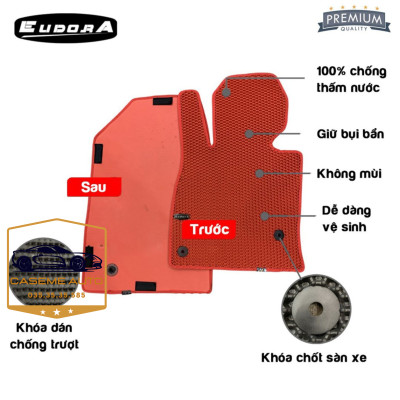 [CHEVROLET CRUZE] Thảm Trải Sàn, Lót Sàn Ô Tô Cao Su Eudora CloudFoam Thiết Kế Theo Xe Dành Cho Xe CHEVROLET CRUZE, Chống Nước, Không Mùi, Ngăn Bụi Bẩn, Dễ Vệ Sinh - Hàng Chính Hãng