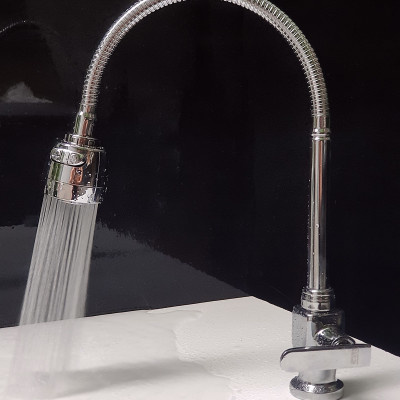 Vòi rửa chén lạnh cần lò xo Đồng mạ Chrome Eurolife EL-RC01 (Trắng bạc)