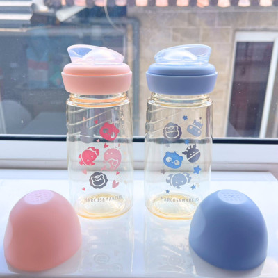 Bình Tập Uống Chuyển Tiếp PPSU  Marcus & Marcus 300ml Cho Bé Từ 6 Tháng – Xanh, Hồng