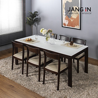 Bộ Bàn ăn Houston 6 chỗ dark brown 1504100001-02