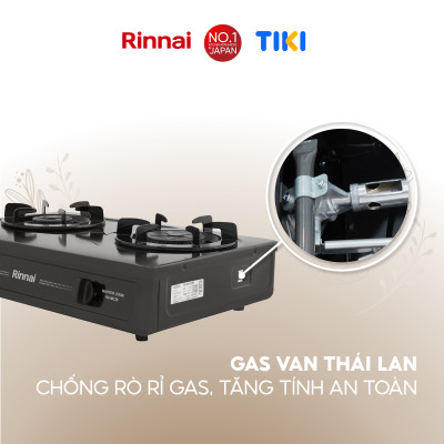 Bếp gas dương Rinnai RV-MC26BE mặt bếp men và kiềng bếp men - Hàng chính hãng.