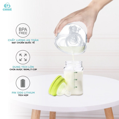 Máy Hút Sữa Điện Đôi Rảnh Tay Chibe CB010 Dễ Dàng Sử Dụng 16 Tốc Độ Hút, 3 Chế Độ Hút - Hàng Chính Hãng