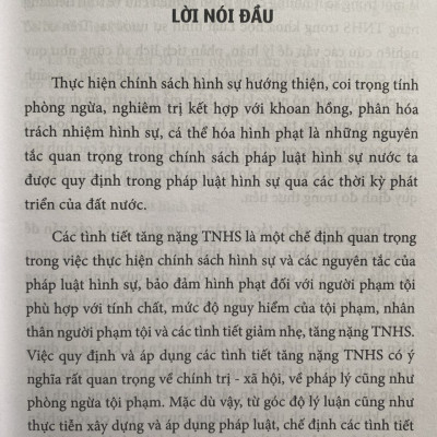 Các Tình Tiết Tăng Nặng Trách Nhiệm Hình Sự Trong Luật Hình Sự Việt Nam