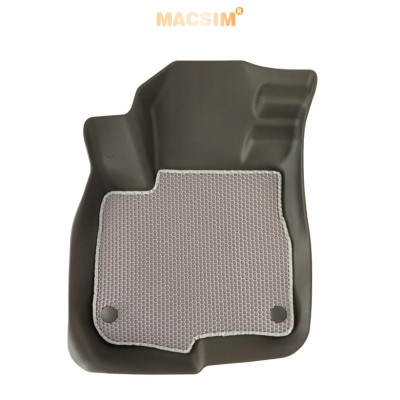 Thảm 2 lớp (sd3) dạng lưới lục giác cho Honda CRV 2017-2022 bề mặt cao su siêu sạch nhãn hiệu Macsim- màu ghi