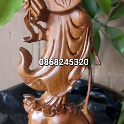 Tượng đạt ma sư tổ hàng long bằng gỗ bách xanh thơm nức kt cao 30cm 