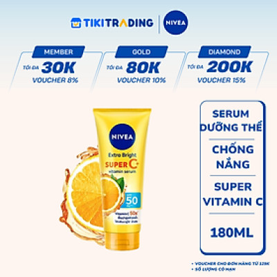 Serum Dưỡng Thể & Chống Nắng SPF50 PA+++ NIVEA Vitamin Super C+ (180 ml) - 98448