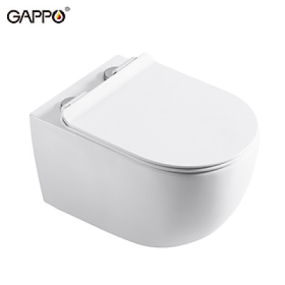 BỒN CẦU TREO TƯỜNG NHẬP KHẨU NGA GAPPO GM102 DÁNG OVAL MEN TUYẾT - HÀNG CHÍNH HÃNG