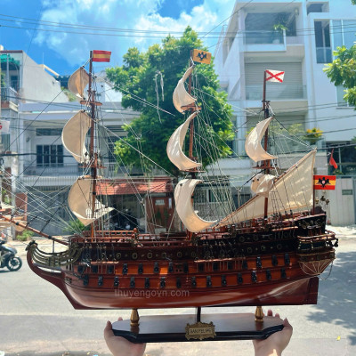 Mô Hình Thuyền Gỗ Phong Thủy Gia Nhiên, Thuyền Buồm Gỗ SAN FELIPE, thuyền buồm phong thủy chính hãng