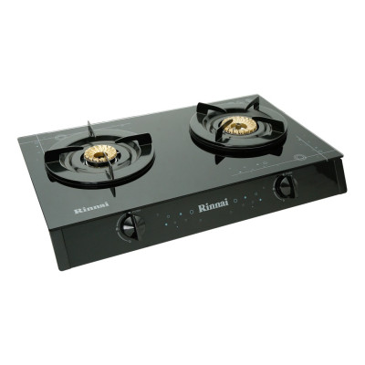 Bếp Gas Dương Rinnai RV-6Double Glass(Sp) - Đen- Hãng chính hãng