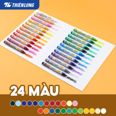 Bút sáp màu Thiên Long Colokit 24 màu tươi sáng tiêu chuẩn Châu Âu an toàn cho trẻ em tô màu, vẽ tranh CR-C09