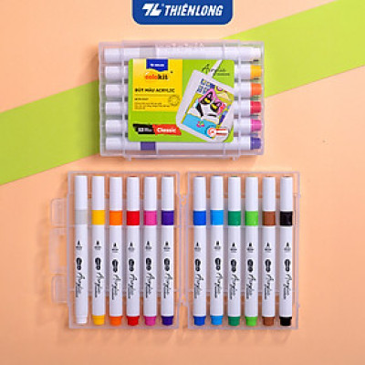 Acrylic Markers/ Bút sơn/ Bút lông 12/24/36 màu ThiênLong Colokit - Màu sắc tươi sáng, Không thấm qua mặt giấy