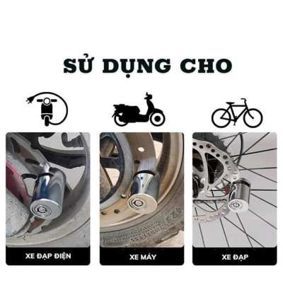 Khóa phanh đĩa xe máy chống trộm, khoá phanh đĩa chất liệu 100% thép nguyên khối cho moto, xe máy, xe đạp D Danido