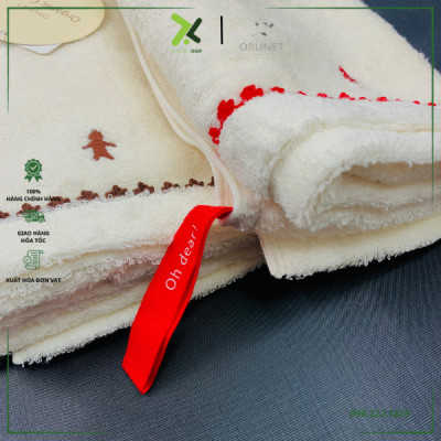 Khăn lau cho bé 34x80cm hiệu Orunet Nhật Bản chất cotton OG2006
