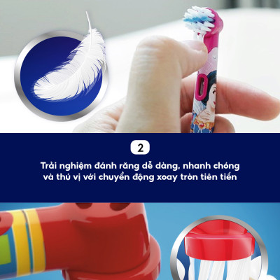 Bàn chải đánh răng điện trẻ em Oral-B Vitality D12 Frozen - Made in China-Hàng chính hãng (Bao bì thay đổi theo từng đợt nhập hàng)