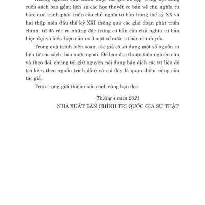 Chủ nghĩa tư bản lịch sử thăng trầm 120 năm (1900 - 2020) bản in 2021