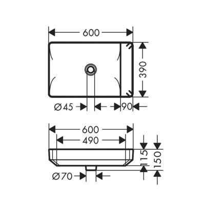 Chậu Lavabo nổi HANSGROHE 22425 - Hàng chính hãng