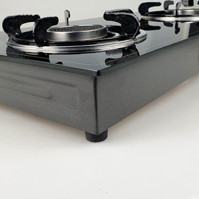 Bếp Ga Đôi Raiden Mặt Kiếng Cường Lực Đầu Đốt Hồng Ngoại Khung Inox Bền Bỉ-Kèm Van Ga + 1m4 Dây Ga+ 2 Cổ Dê-Hàng Chính Hãng