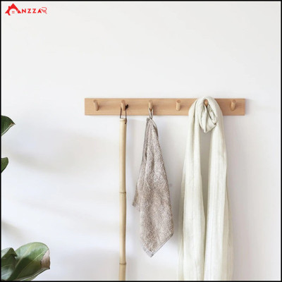 Móc gỗ treo tường trang trí, móc gỗ treo quần áo, phụ kiện  Anzzar, decor phòng ngủ