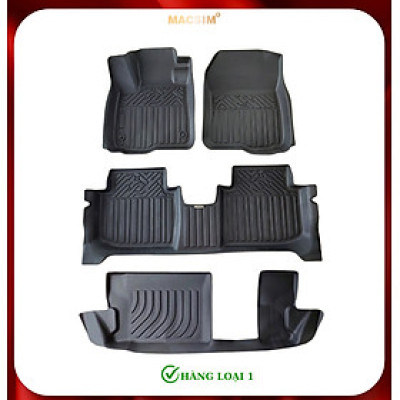 Thảm lót sàn xe ô tô Honda CRV 2023+ (3 hàng ghế sd) Nhãn hiệu Macsim chất liệu nhựa TPE cao cấp màu đen
