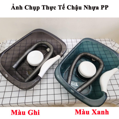 Chậu Gội Đầu Tại Giường KUNBE Dành Cho Người Bệnh, Người Già, Bà Bầu Và Trẻ Em, Bản Nâng Cấp Có Đệm Lót TPE Đầu Và Gáy, Ống Thoát Nước Đầu Cao Su Chống Rò Nước