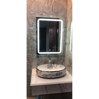 CHẬU RỬA MẶT, LAVABO ELIP HOA VÀNG NT50 CAO CẤP NHẬP KHẨU CHÍNH HÃNG GROVES