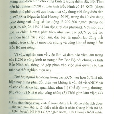 An Ninh Công Việc Của Công Nhân Tại Các Khu Công Nghiệp Vùng Kinh Tế Trọng Điểm Bắc Bộ - Trường Hợp Tỉnh Bắc Ninh (Sách chuyên khảo)