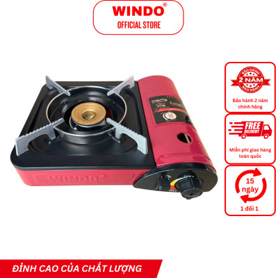 Bếp Gas Du Lịch (Bếp Gas Mini) WINDO - 166F | Bếp gas mini tiết kiệm gas có hộp nhựa bảo vệ - màu ngẩu nhiên- hàng chính hãng