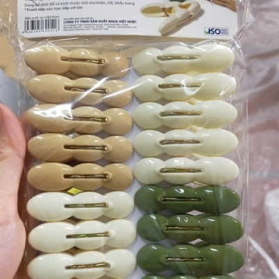 Vỉ 20 kẹp quần áo củ lạc nhựa Việt Nhật (2853), Kẹp phơi quần áo, phơi đồ tiện ích 