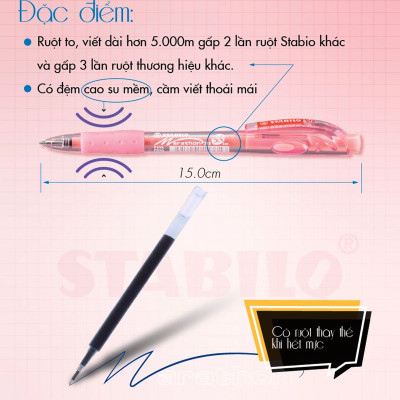 Bút bi STABILO Marathon BP318F - BP318F-GN-Xanh lá