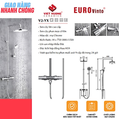 BỘ SEN TẮM ĐỒNG THAU NÓNG LẠNH EUROVINTO CAO CẤP MÃ V2-YX