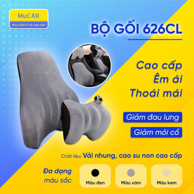 Bộ Gối Tựa Đầu Ô Tô, Gối Tựa Lưng Ô Tô Cao Su Non Cao Cấp Chống Mỏi Cổ, Siêu Đàn Hồi, Không Bị Sờn, Xẹp Lún
