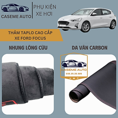 [FORD FOCUS] Thảm Taplo 3 Lớp Dành Cho Xe FORD FOCUS, Nhung Lông Cừu Và Da Vân Carbon Cao Cấp - Hàng Chính Hãng