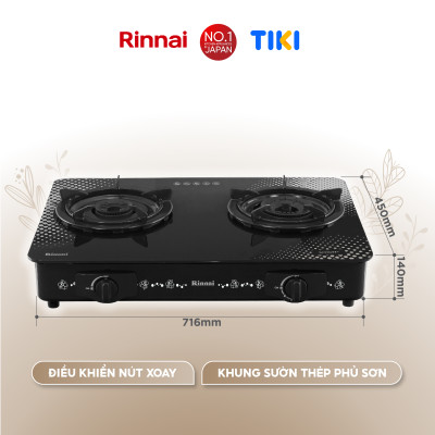 Bếp gas dương Rinnai RV-715Slim-SCH(VP) mặt bếp kính SCHOTT và kiềng bếp men - Hàng chính hãng.