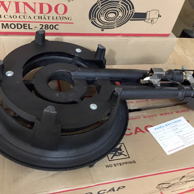  COMBO BẾP GAS CÔNG NGHIỆP HẨM WINDO 280 ( ĐEN ) + TẶNG BÔ VAN DÂY - HÀNG CHÍNH HÃNG