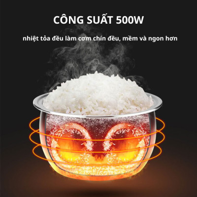 Nồi cơm điện SOWUN SW690 0.8L, lòng nồi 5 lớp, phủ lớp chống dính cao cấp an toàn cho sức khỏe