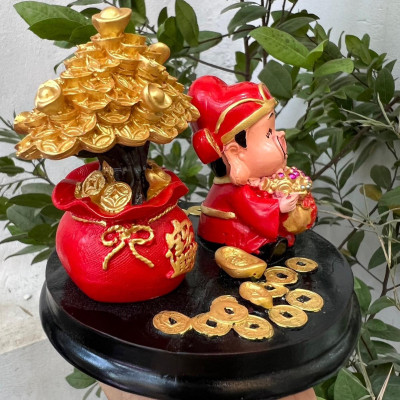 Tượng thần tài kèm hũ vàng trang trí nhà cửa nơi làm viêc Đồ trang trí Quà tặng Đồ trang trí Đồ trang trí Đồ trang trí Đồ trang trí Quà tặng