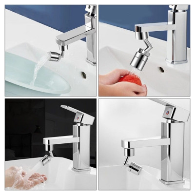 Loại INOX - Đầu Nối Vòi Nước Tăng Áp Thông Minh, 2 Chế Độ Nước, Xoay 720 độ - Hàng Nhập Khẩu