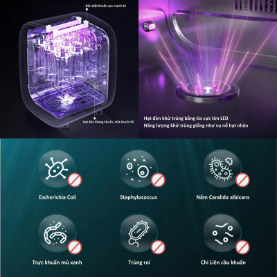 Máy tiệt trùng UV Lilcare công suất 180W, điện áp 220-240V, 50-60Hz, chất liệu nhựa PP và thép không rỉ, dung tích 16L - Hàng chính hãng