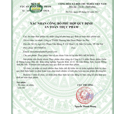 Viên bổ bà bầu BIO MUM DHA - Bổ sung đầy đủ các Vitamin và các Khoáng chất thiết yếu, DHA, chất xơ; Con khỏe &thông minh; 1 viên/ngày