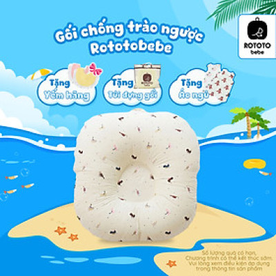 Gối chống trào ngược cho bé Rototo Bebe cao cấp nhập khẩu - Loại Cotton